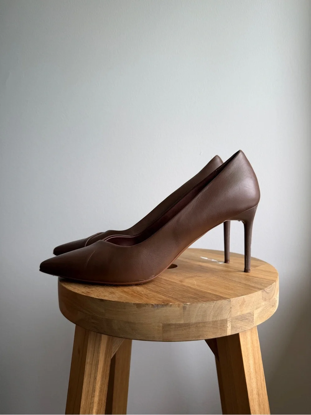 MaxMara Brown Pointed Leather Pumps